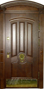 Парадная дверь №4 с отделкой Массив дуба - фото