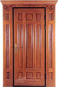 Парадная дверь №1 с отделкой Массив дуба - фото