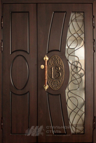Парадная дверь №109 с отделкой Массив дуба - фото
