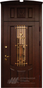 Парадная дверь №351 с отделкой Массив дуба - фото