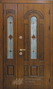 Парадная дверь №345 с отделкой Массив дуба - фото