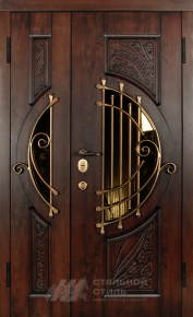 Парадная дверь №329 с отделкой Массив дуба - фото
