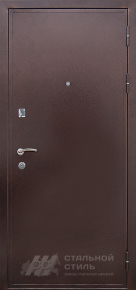 Наружная металлическая дверь эконом класса с отделкой Порошковое напыление - фото