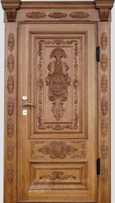 Парадная дверь №388 с отделкой Массив дуба - фото