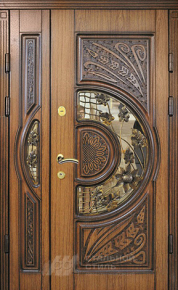 Парадная дверь №80 с отделкой Массив дуба - фото