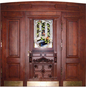 Парадная дверь №44 с отделкой Массив дуба - фото