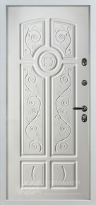 Белая входная дверь премиум класса (эмаль) с отделкой МДФ RAL - фото №2