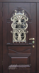 Парадная дверь №52 с отделкой Массив дуба - фото