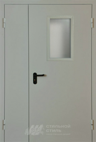 Противопожарная дверь со стеклом №4 с отделкой Нитроэмаль - фото