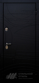 Чёрная металлическая дверь с отделкой МДФ RAL - фото