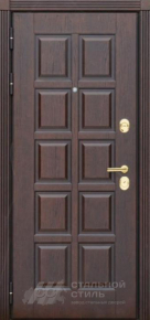 Темная филенчатая дверь МДФ + МДФ в квартиру с отделкой МДФ ПВХ - фото №2