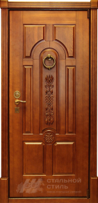 Парадная дверь №398 с отделкой Массив дуба - фото