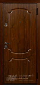 Входная двухконтурная тёмная дверь (орех) с отделкой МДФ ПВХ - фото