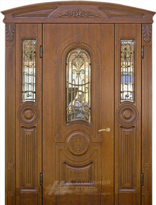 Парадная дверь №91 с отделкой Массив дуба - фото