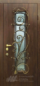 Дверь с ковкой №17 с отделкой МДФ ПВХ - фото