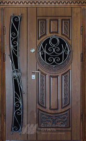 Парадная дверь №118 с отделкой Массив дуба - фото