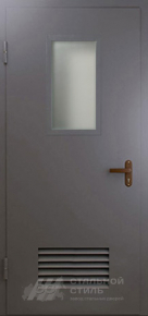 Техническая дверь со стеклом №5 с отделкой Нитроэмаль - фото №2
