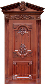 Парадная дверь №24 с отделкой Массив дуба - фото