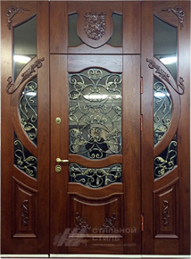Парадная дверь №41 с отделкой Массив дуба - фото