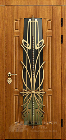 Дверь «Дверь с ковкой №9» c отделкой МДФ ПВХ