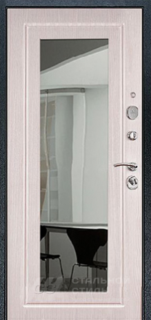 Дверь «Дверь с зеркалом №1» c отделкой МДФ ПВХ