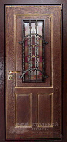 Дверь «Дверь с ковкой №20» c отделкой Массив дуба