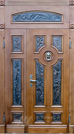 Дверь «Парадная дверь №23» c отделкой Массив дуба
