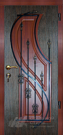 Дверь «Дверь с ковкой №8» c отделкой МДФ ПВХ