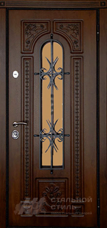 Дверь «Дверь с ковкой №13» c отделкой МДФ ПВХ