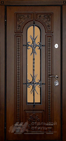 Дверь «Дверь с ковкой №13» c отделкой МДФ ПВХ