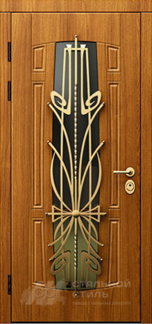 Дверь «Дверь с ковкой №9» c отделкой МДФ ПВХ